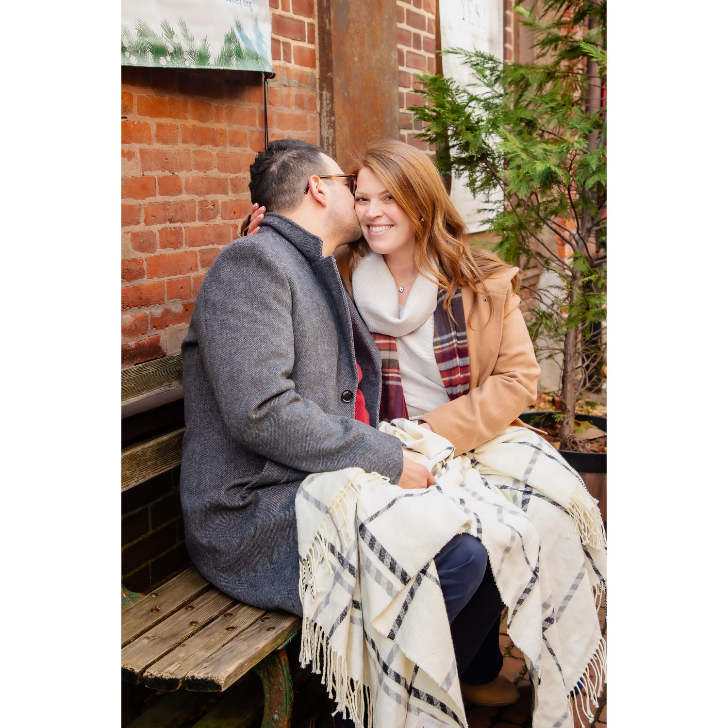 Engagement photos at Elfreth's Alley in Old City Philly 12.21.24