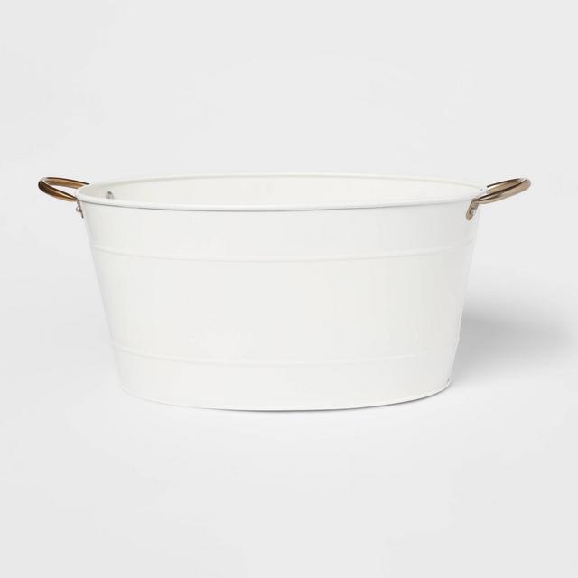 16L Steel Oval Beverage Tub White - Threshold™