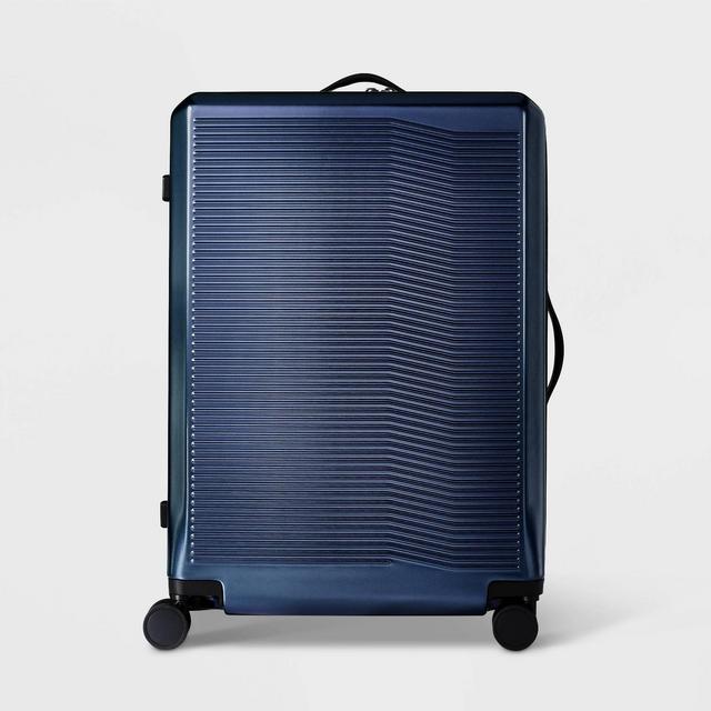 Hardside 29" Checked Suitcase Denim Blue - Open Story™