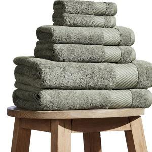 BIOWEAVES 100% Organic Cotton Bath Towel Set | 700 GSM Plush 6-Piece Premium Towel Set GOTS Certified, 2 Bath Towels, 2 Hand Towels & 2 Washcloths - Sage