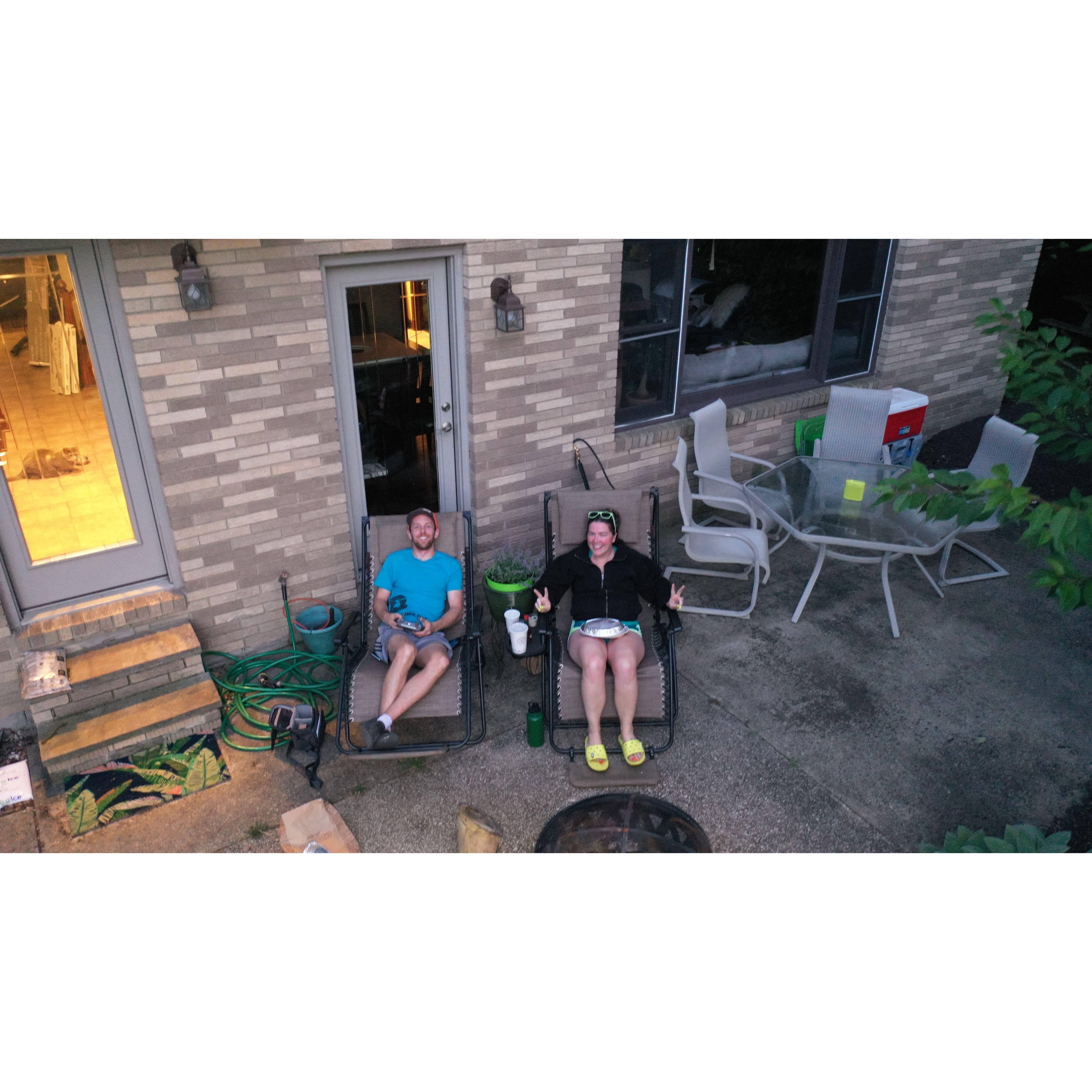 We love to spend time in the backyard, eating chipotle and playing with the drone. Don't worry, we will have it at the reception!