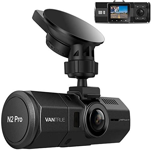 Vantrue N2 Pro Uber Dual 1080P Dash Cam, 2.5K 1440P Dash Cam, Front and Inside Accident Car Dash Camera with Infrared Night Vision, 24hr Motion Detection Parking Mode, G-Sensor, Support 256GB max
