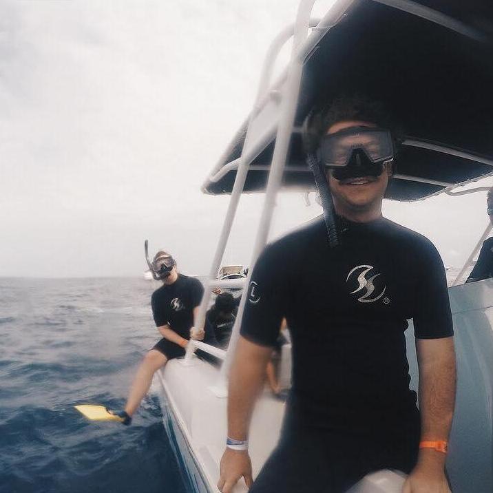 Getting ready to swim with whale sharks in Mexico!