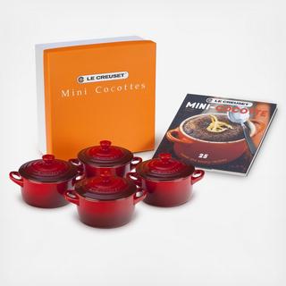 5-Piece Mini Round Cocotte & Cookbook Set