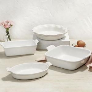Le Creuset Stoneware 4 PC Heritage Bakeware Set, White
