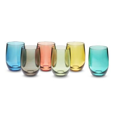 DuraClear® Tritan Outdoor Osteria Bordeaux Glasses, Multicolored, Set of 6