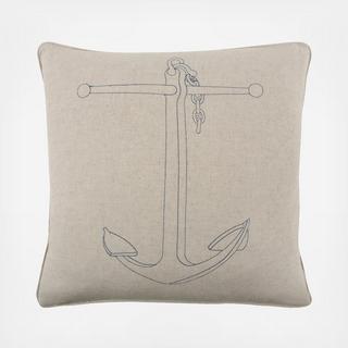 Anchor Scrimshaw Flax Pillow