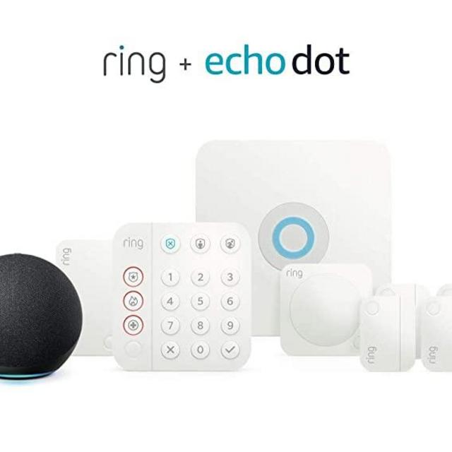 Ring Alarm 8-piece kit (2nd Gen) bundle with Echo Dot (4th Gen) - Charcoal