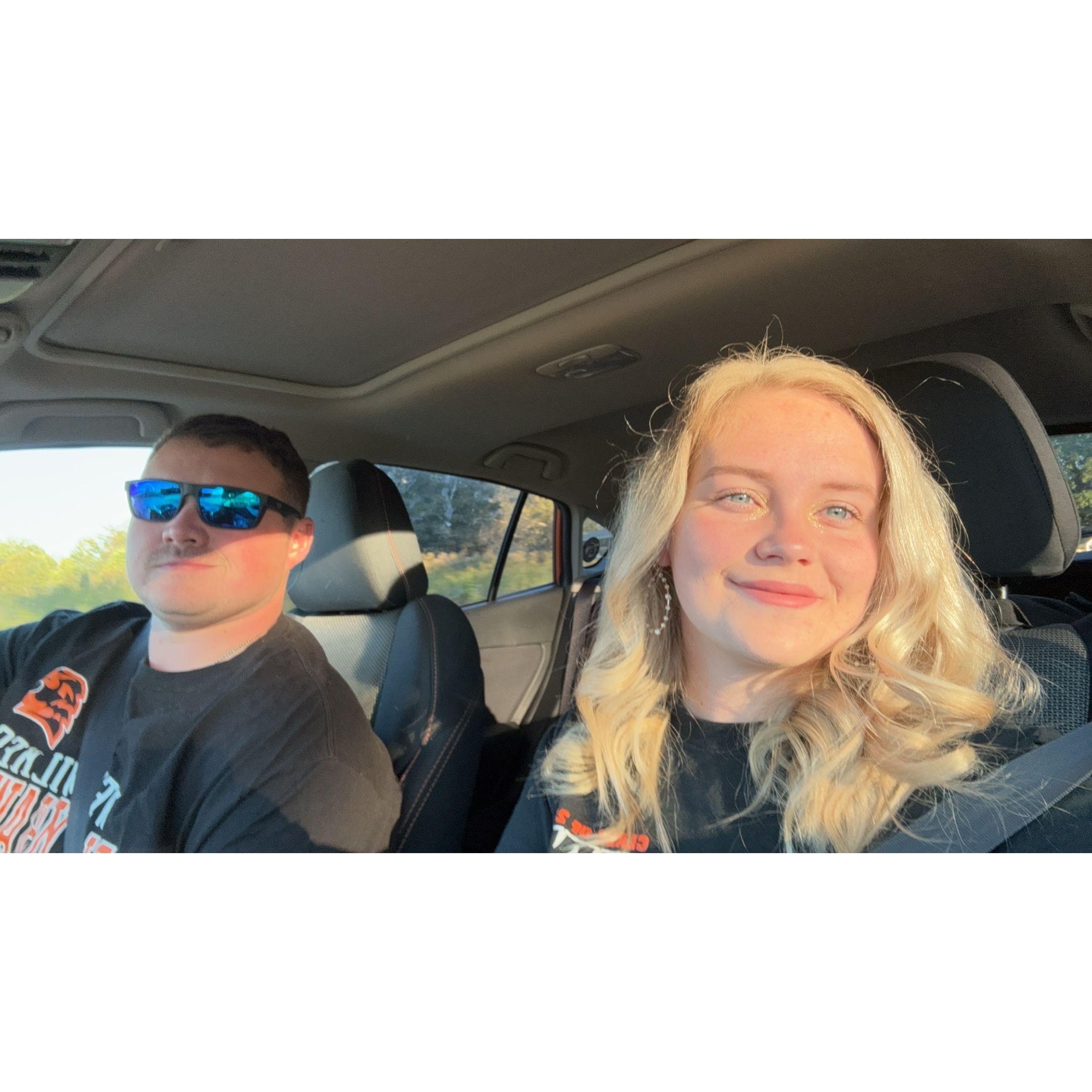 Off to a football game