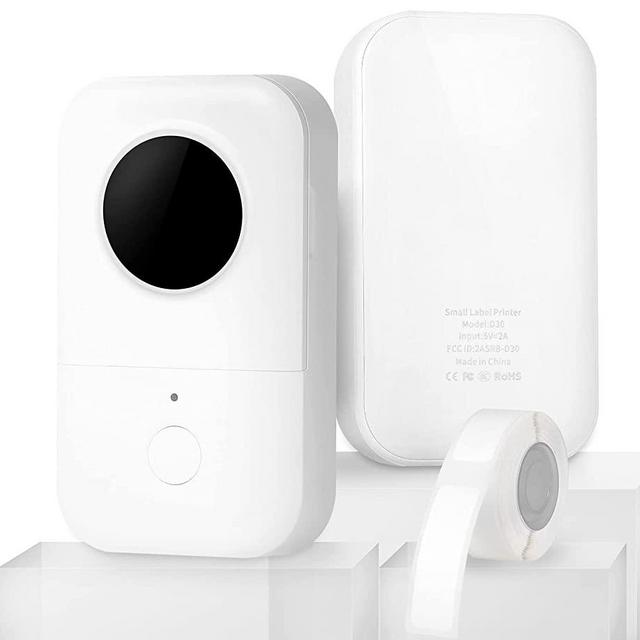 Phomemo D30 Label Maker White- 2021 Portable Bluetooth Thermal Label Printer Name Price Sticker Tag Printer for Home, Office, Storage, Organization, Store and More, Compatible for Android & iOS System