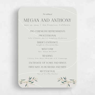 Grey Rounded Wedding Program - Stefana