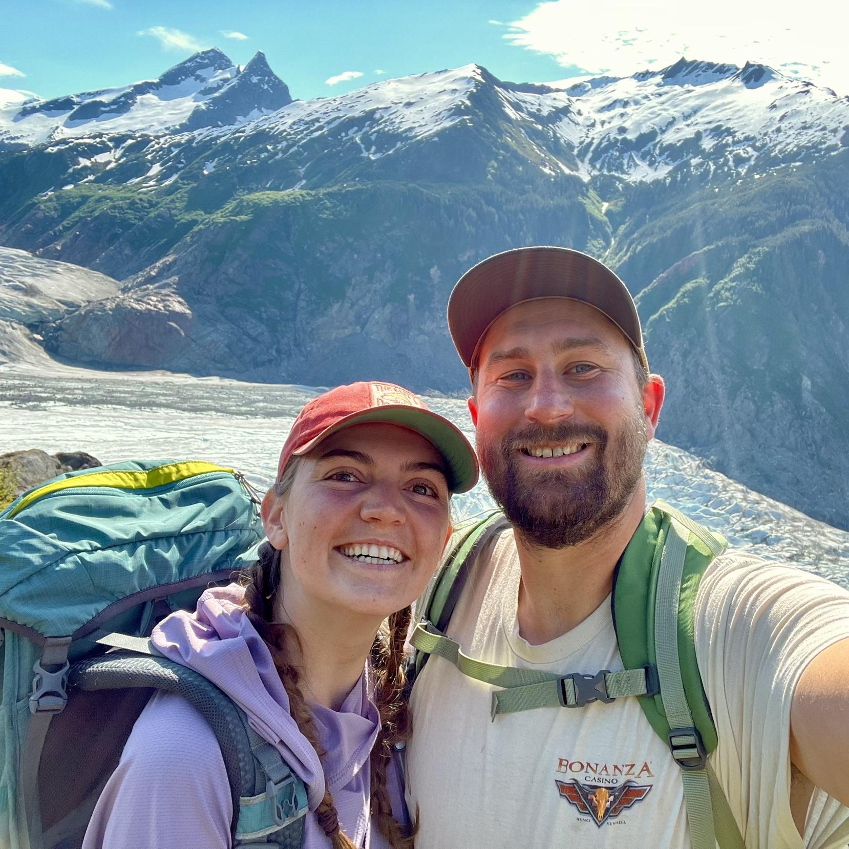 Hiking to Mendenhall Glacier in Juneau, Alaska.