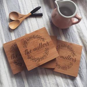 Custom Coasters, Wood Coasters, Engraved Coasters, Personalized Coasters, Wedding Gift Coasters, Customized Coasters, Coasters Wedding