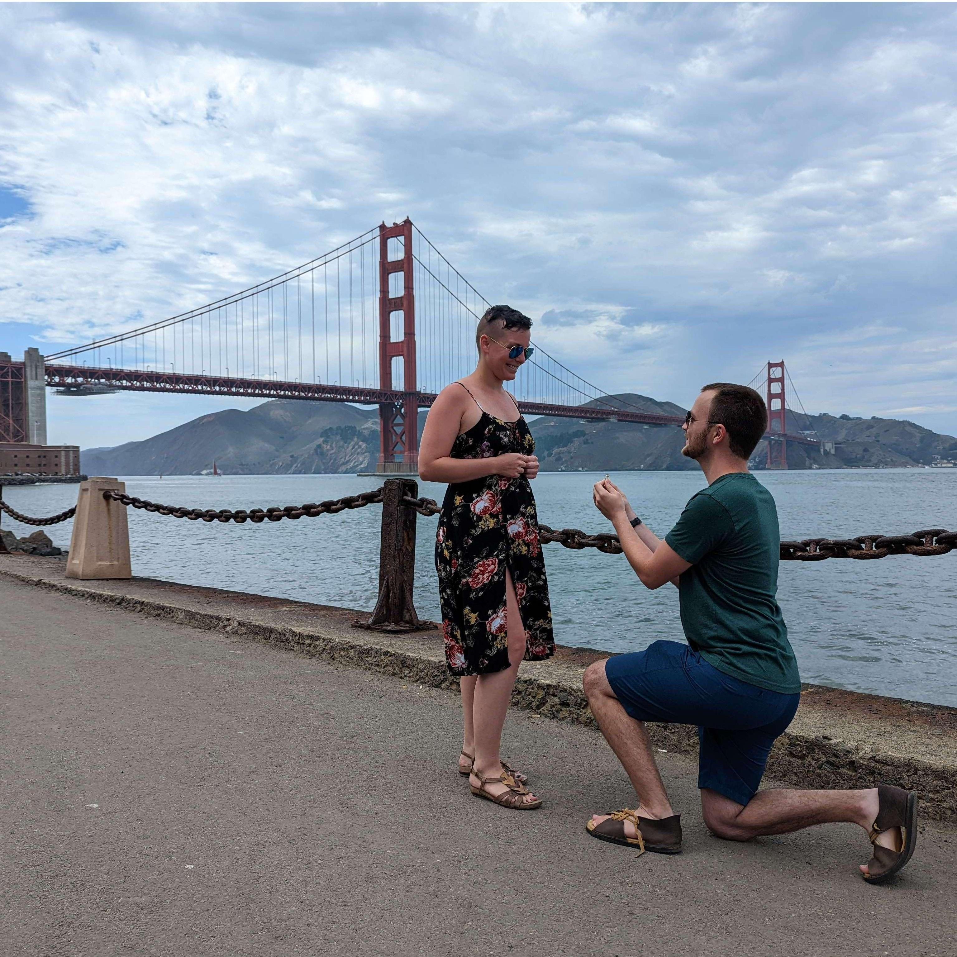 We've been working on an album of proposal pictures in cute/iconic places. We got this one while visiting California for our friends' wedding!