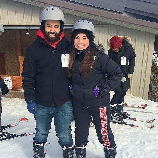 Our first picture together! This was during a day trip up to Wisconsin to ski and celebrate Angie's (bridesmaid) birthday! Feb. 2018