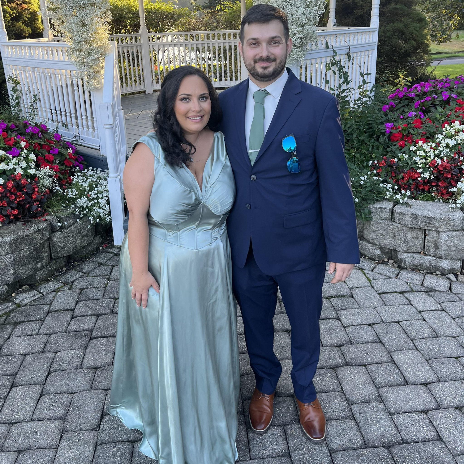 Patiently waiting our turn at another beautiful wedding. We got engaged a week later!