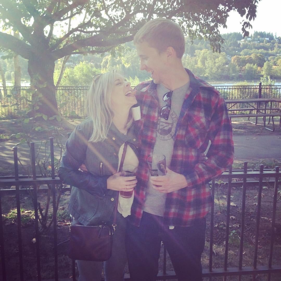 Our first photo together as an “official couple”.