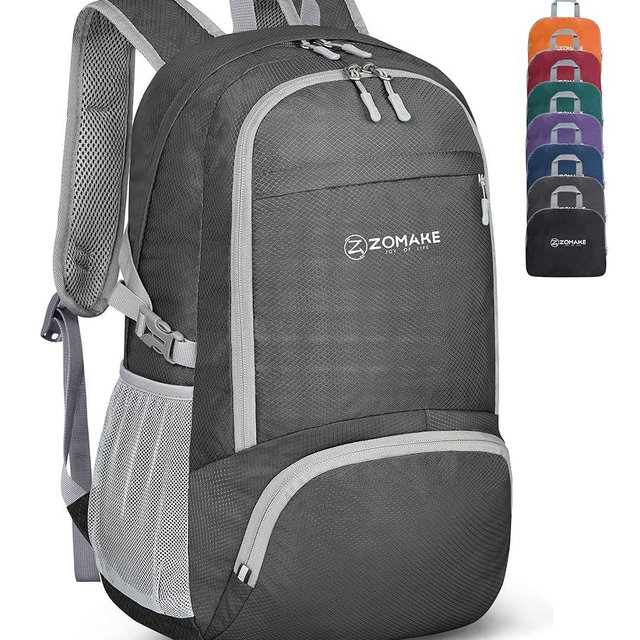 ZOMAKE Lightweight Packable Backpack 30L, Foldable Hiking Backpacks Water Resistant Compact Folding Daypack for Travel(Dimgray)