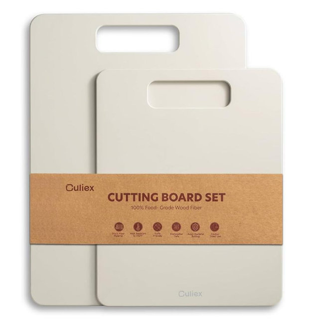 Wood Fiber Cutting Board Set of 2, Dishwasher Safe, Non-Toxic Cutting Board for Kitchen, BPA Free, Non-Slip, Non-Porous Composite Chopping Board, Mothers Day Gifts for Mom