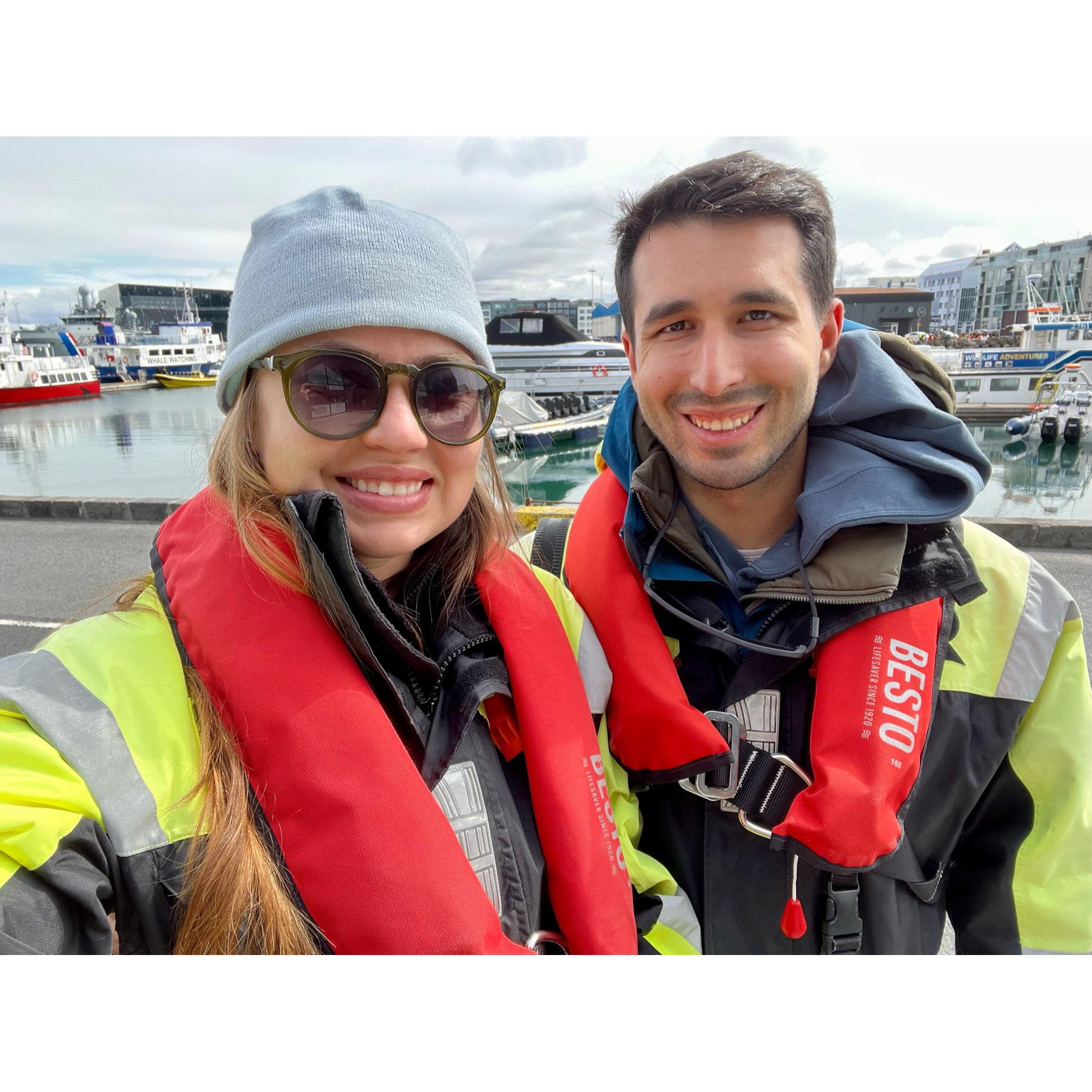 Getting ready to see the puffins in Iceland