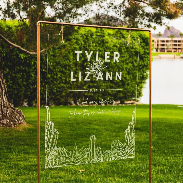 Acrylic Desert Wedding Sign - Personalized...