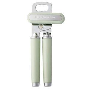 KitchenAid Classic Multifunction Can Opener and Bottle Opener Easy to Use, Razor Sharp Stainless Steel Cutting Wheel, Soft Ergonomic Handles, Pistachio