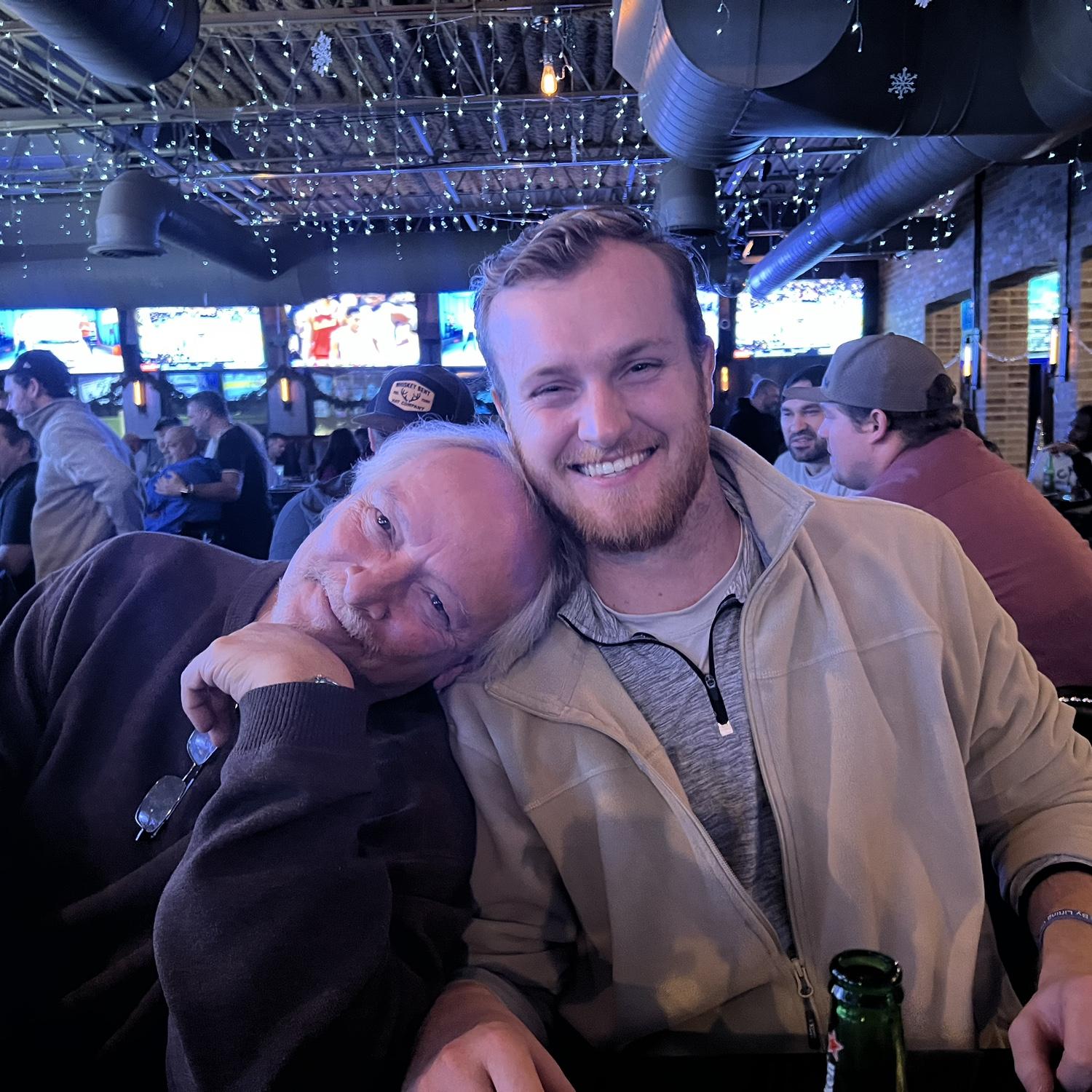 Paige's dad and Sam after one too many cocktails.