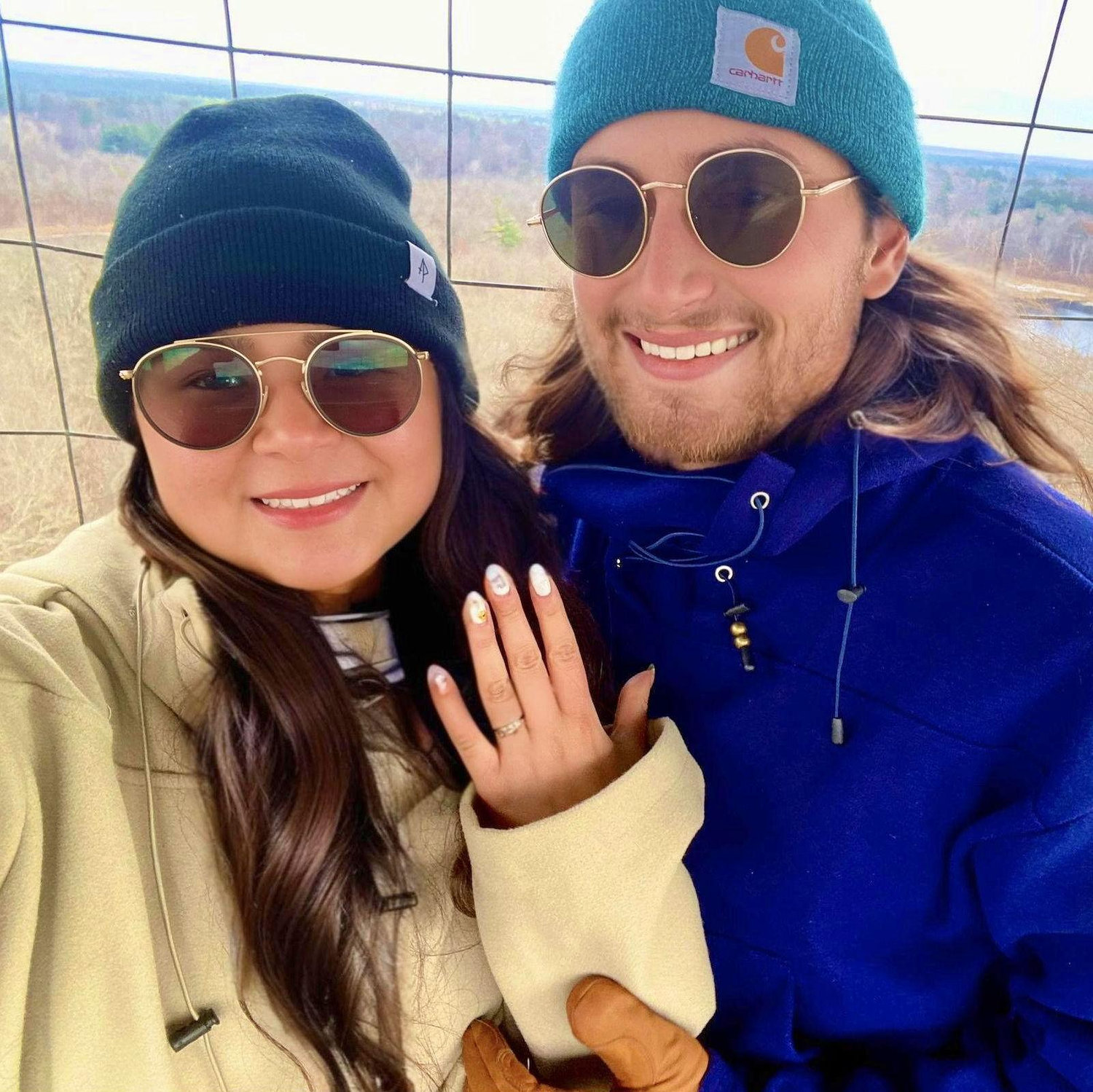 We got engaged on a fire tower at Itasca State Park (the headwaters of the Mississippi)!