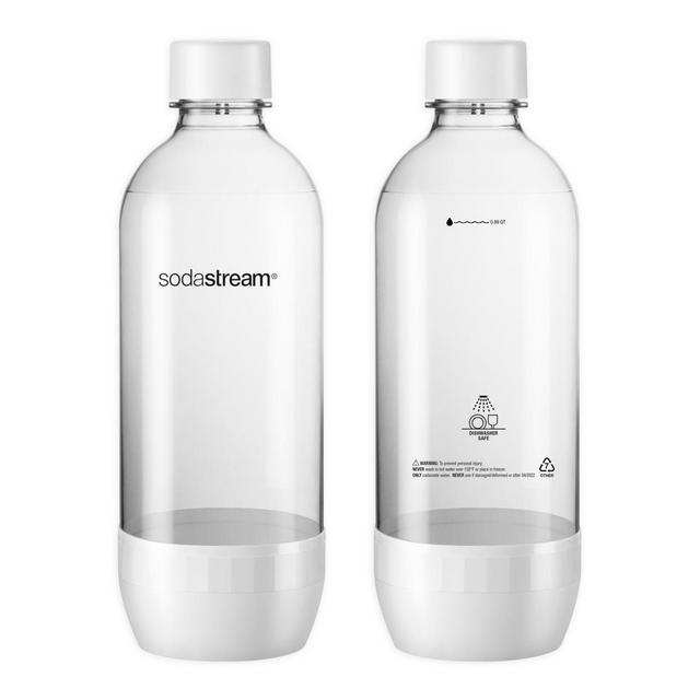 Dishwasher Safe 2-Pack 1L White Carbonating Bottle