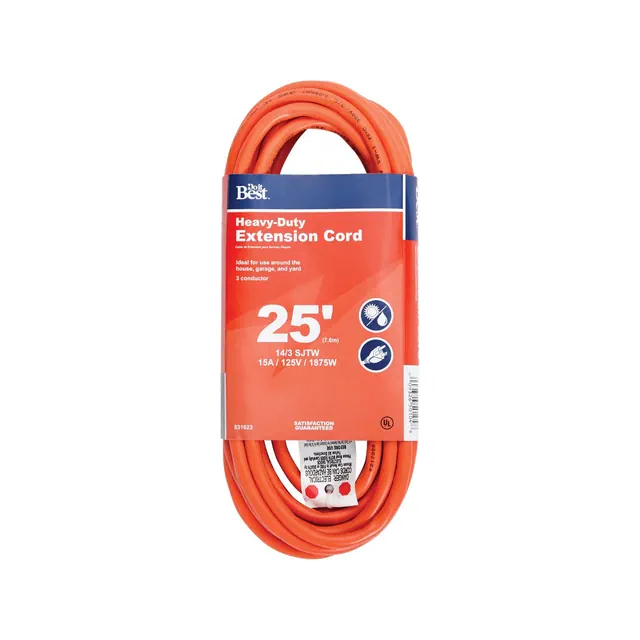 Do it Best 25 Ft. 14/3 Heavy-Duty Outdoor Extension Cord OU-JTW143-25-OR