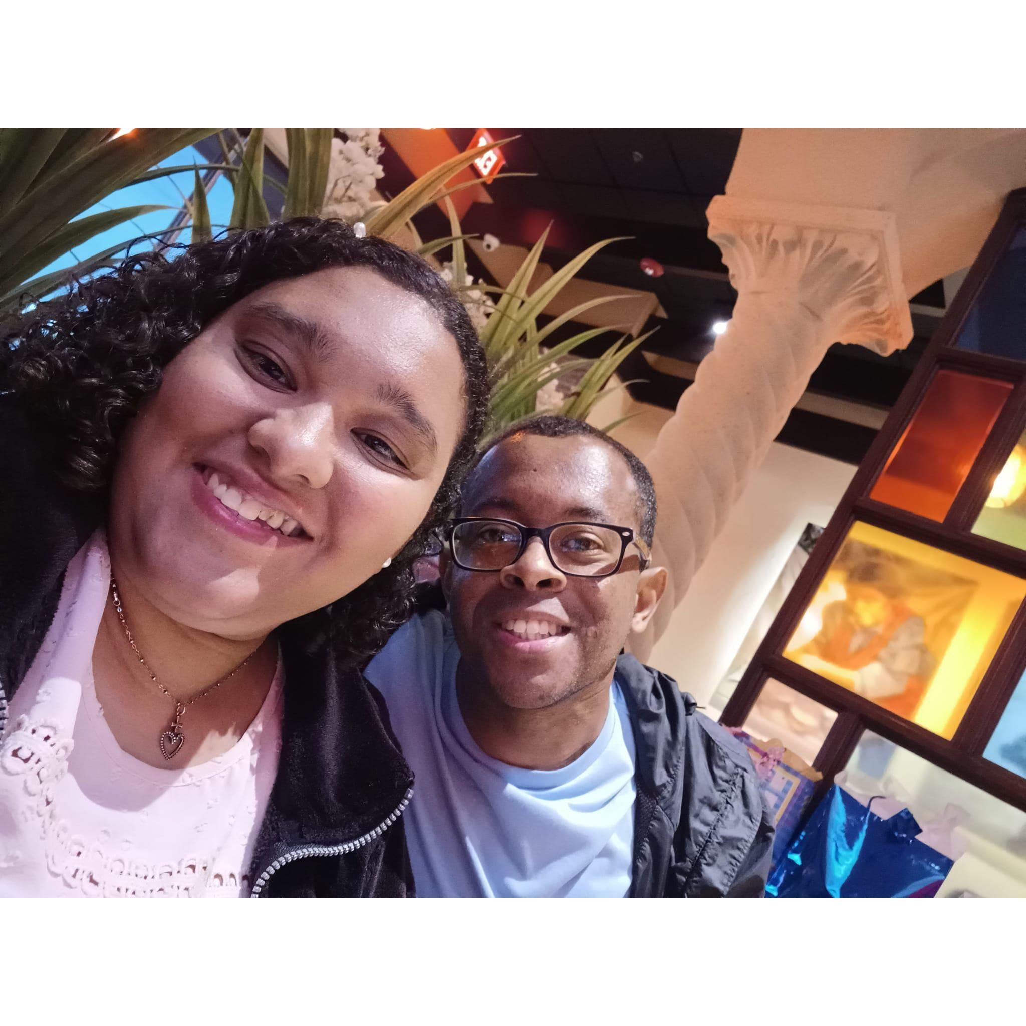 Another outing out to eat, one of our favorite things to do together.