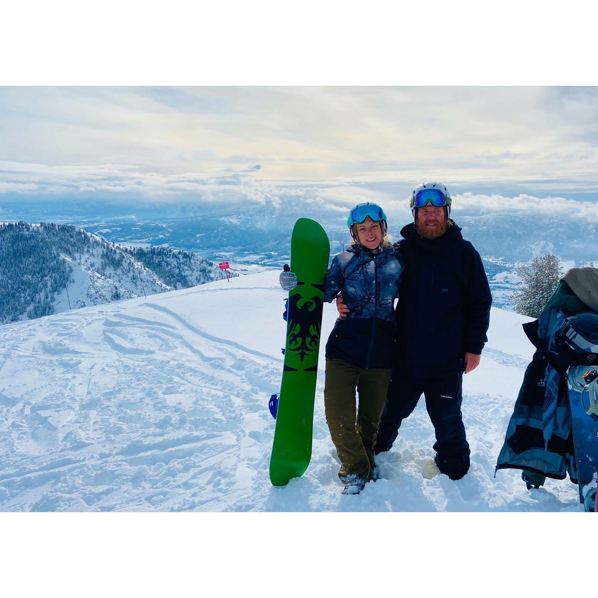 2019 - At the top of Powder Mountain, Utah, where we worked for the winter.
