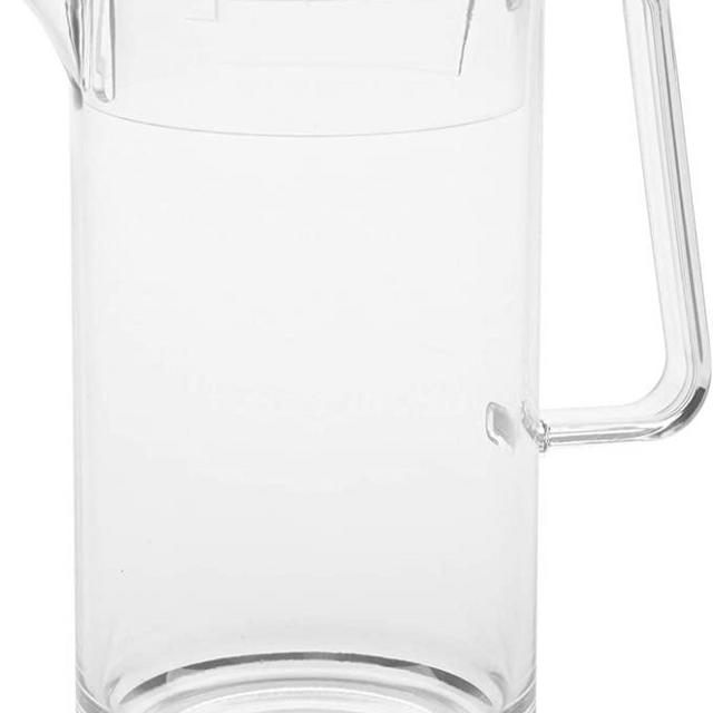 KORKEN Jar with lid, clear glass/check pattern gray-blue, 34 oz - IKEA