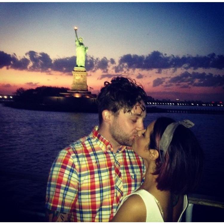 Our first boat ride around the city together.