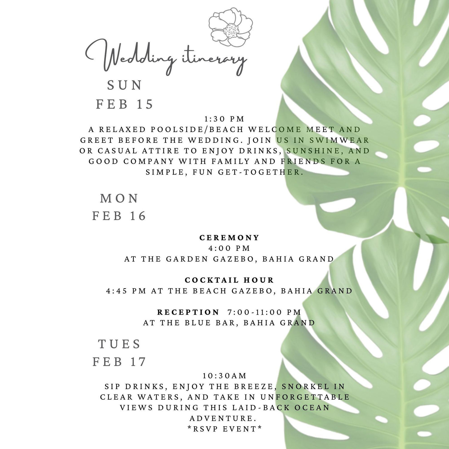 Weekend Itinerary