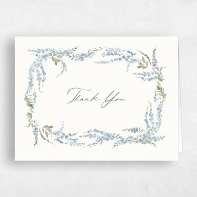 Blue Whimsical Wedding Thank You - Riga Landscape