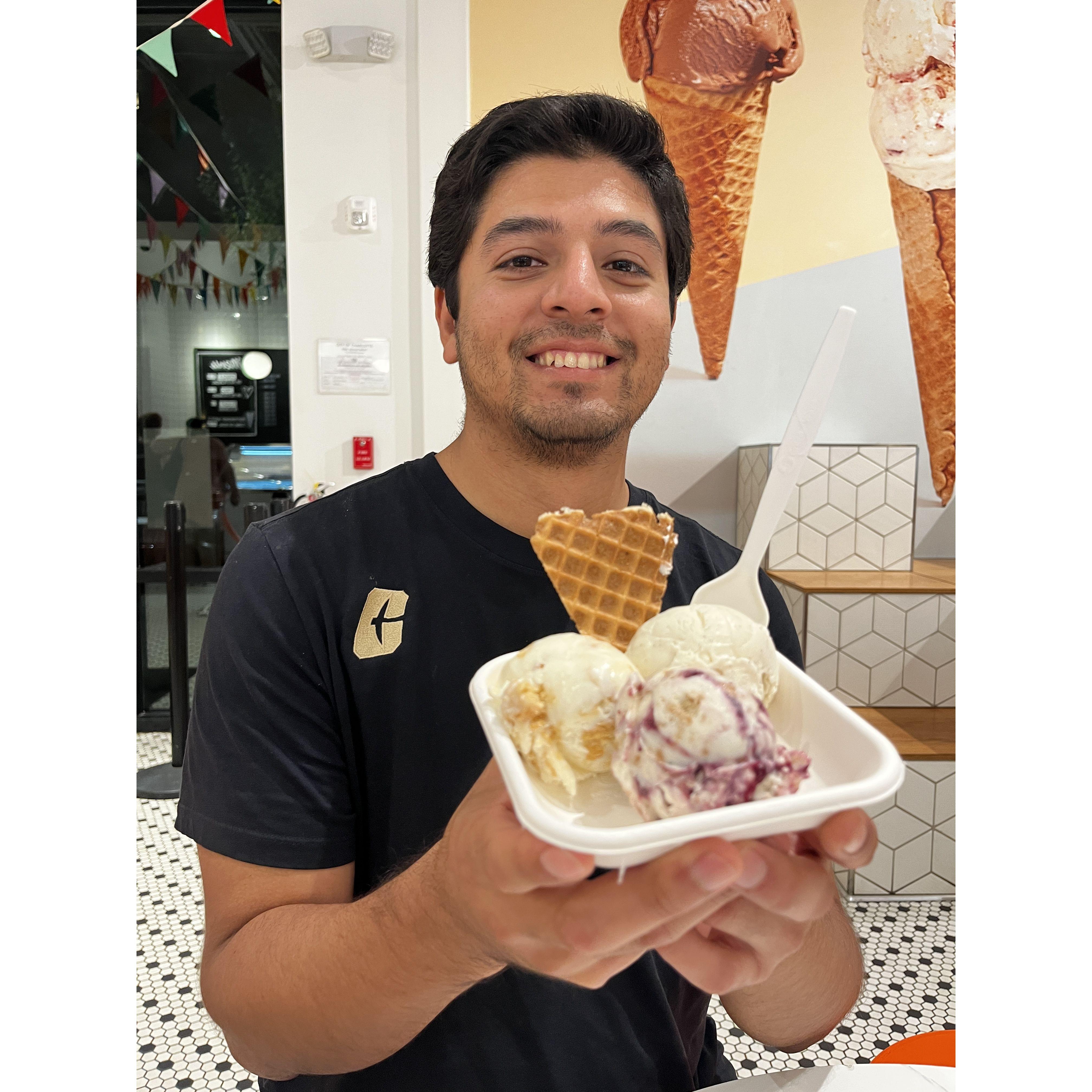 October 12, 2021 - One of the MANY trips to Jeni's Ice cream. This is by far Aubrey and Ozzie's favorite activity to do together.