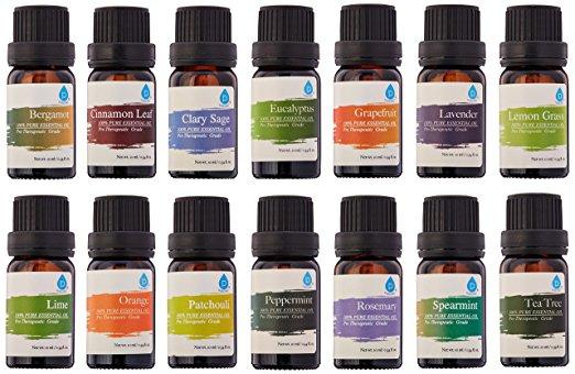 Pursonic 100% Pure Essential Aromatherapy Oils Gift Set-14 Pack - 10ML