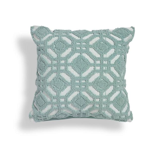 18"x18" Dahlia Geometric Square Throw Pillow Sky Gray - Sure Fit