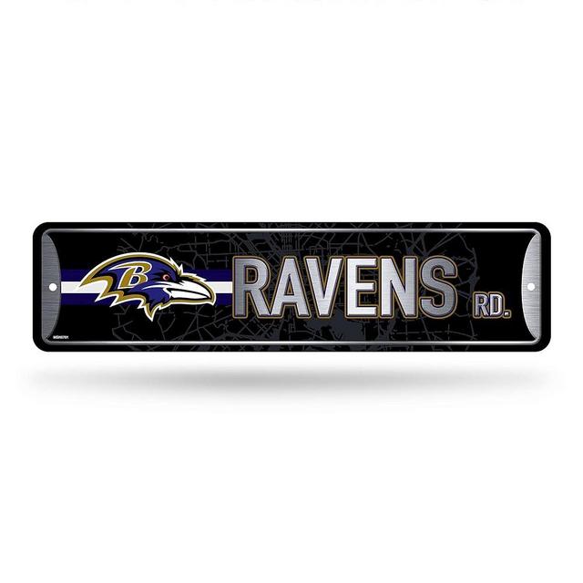Rico Industries NFL Metal Street Sign Metal Street Sign 4" x 15" Home Décor - Bedroom - Office - Man Cave