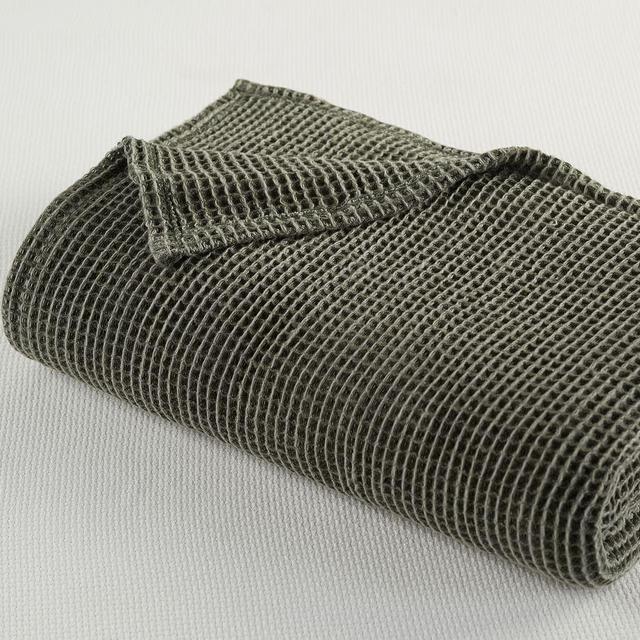 Loden Waffle Weave Blanket, King/Cal. King