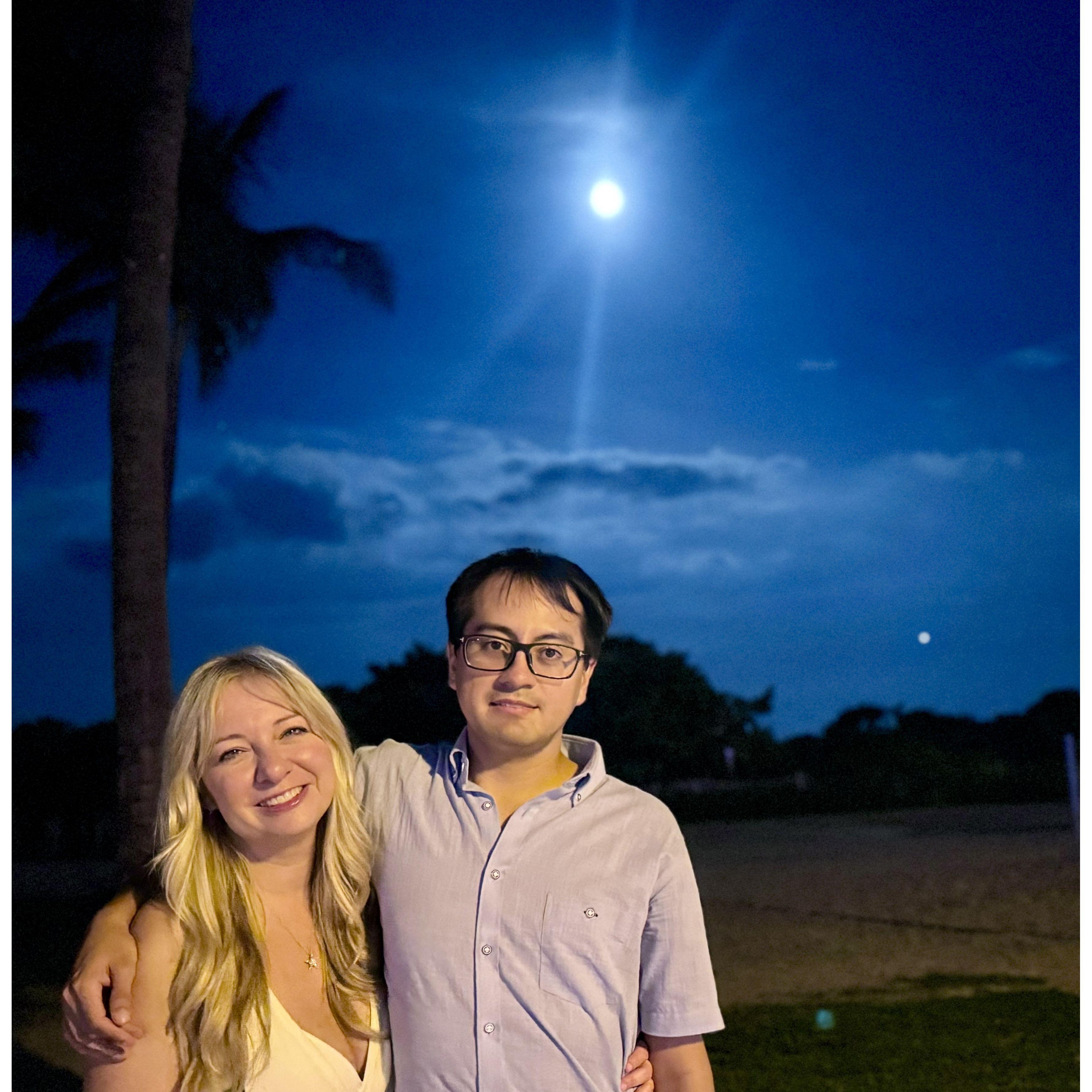 A beautiful night by the beach in Miami