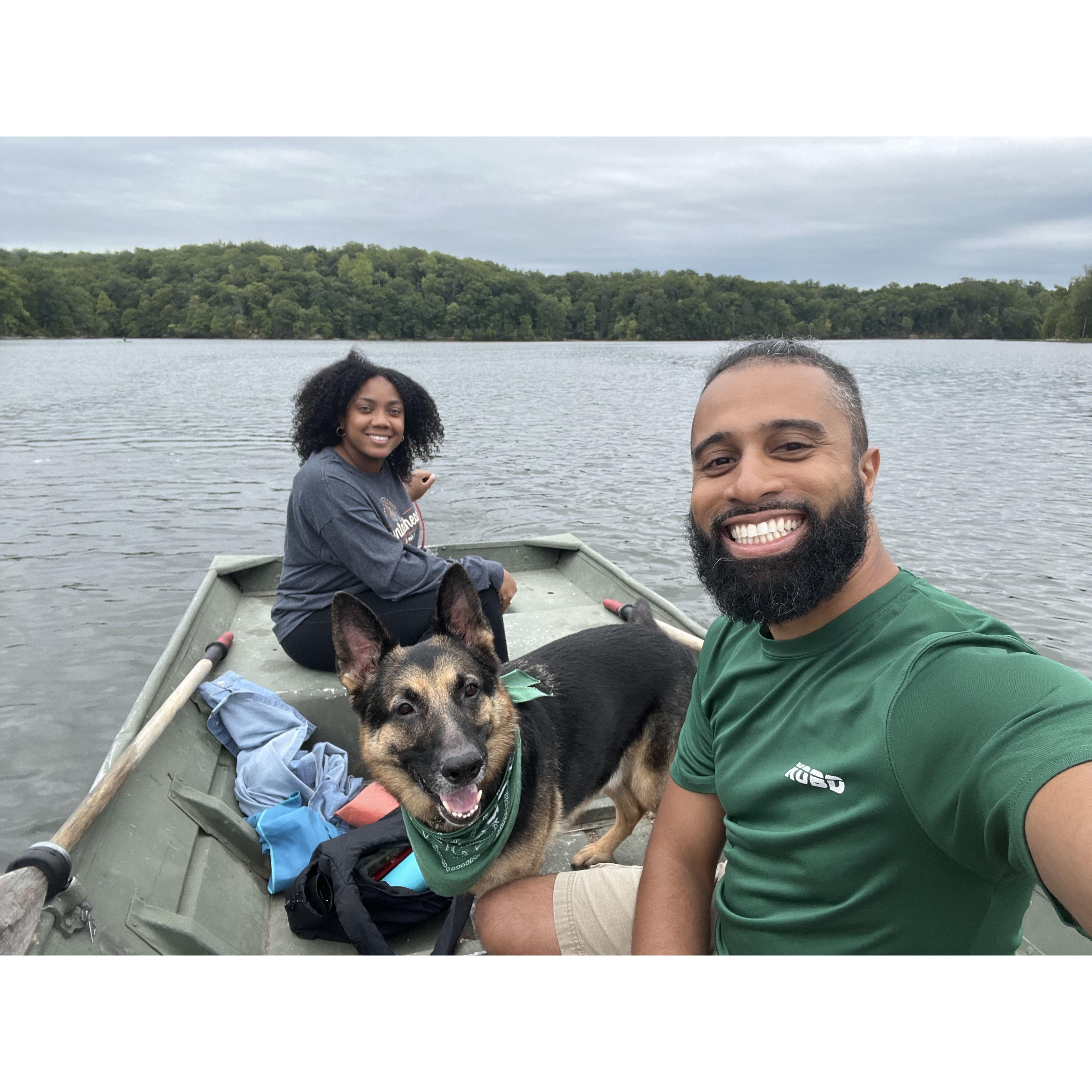 fishing with the pup.