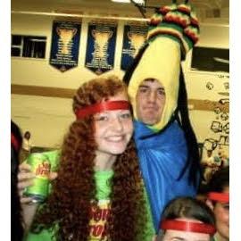 Probably the first photo of us together at our high school homecoming week.