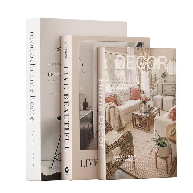 Set of 3 Decorative Books for Home Decor,Stylish Fake Books for Decoration, Aesthetic Decor Books Set for Coffee Table,Bookshelf,Mantel,Living Room,Hotel,Villa Decor,Storage Box for Photos