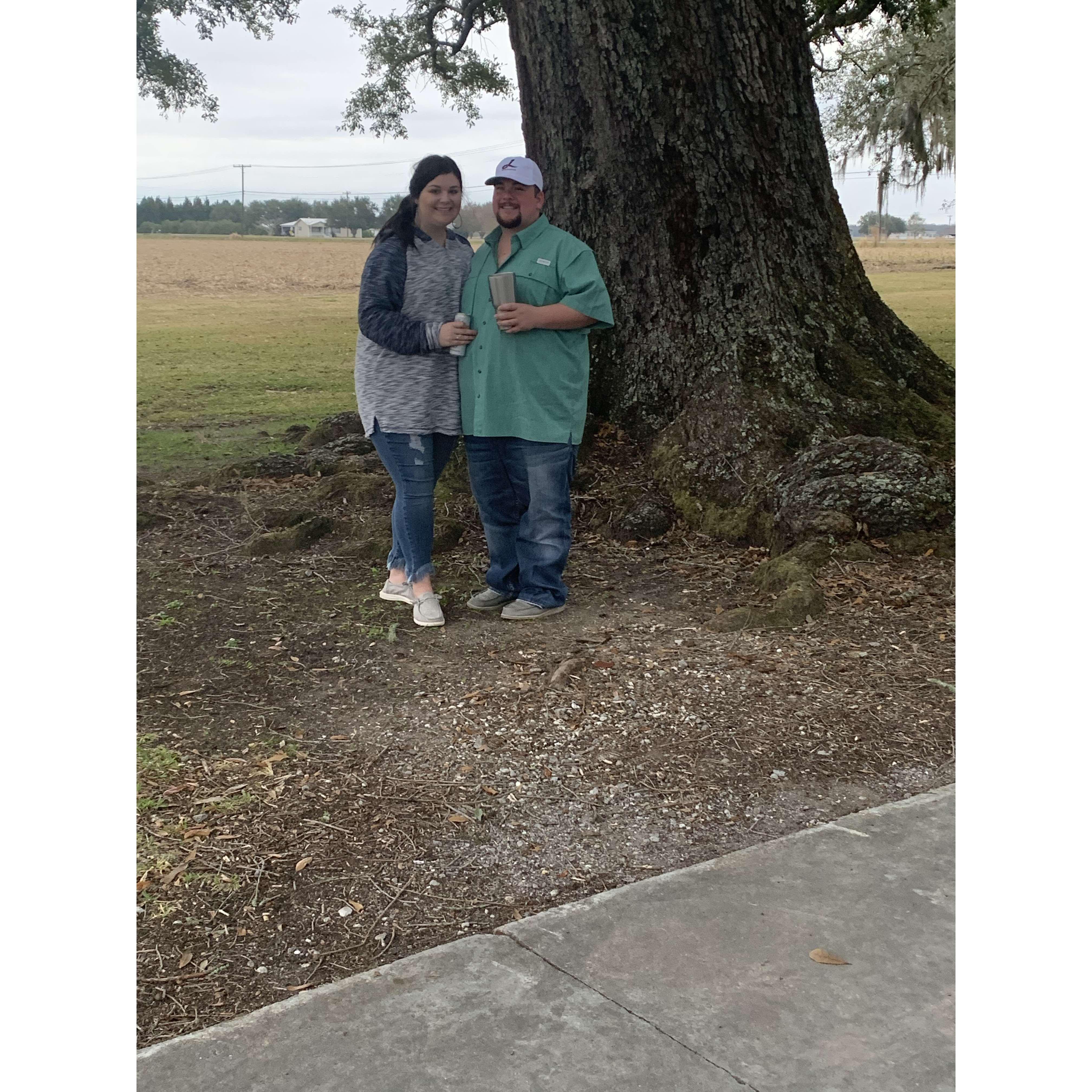Our First Christmas Together! Cody had to wear my dad's clothes because his suitcase got lost.