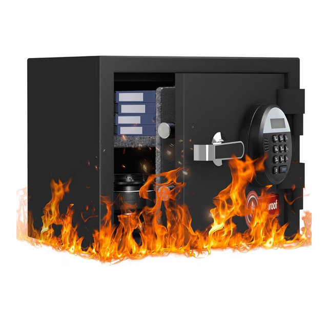 1.2 Cubic Feet Fireproof Safe Box, Fireproof Home Safe for Money, Jewelry, Documents and Valuables W/Digital Keypad, Alarm System, Removable Shelf, Home and Office Use Document Box