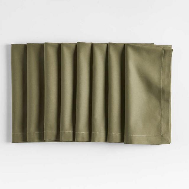 Aspen Moss Cotton Napkins, Set of 8