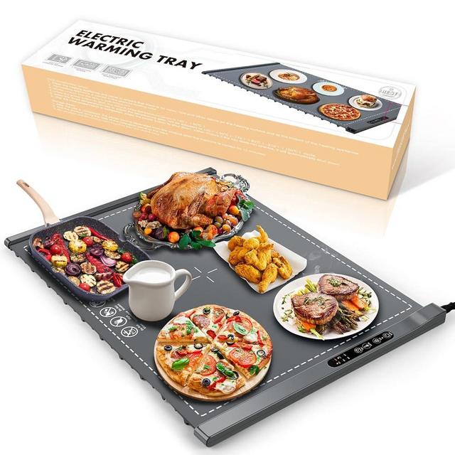 Food Warming Mat - Portable Party Buffet Electric Warming Tray, Foldable Food Warmer, Timed Off, Temperature Adjustable, Suitable for Daily, Outdoor, Party