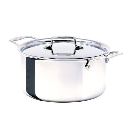 D5 Stainless Polished 5-ply Bonded Cookware, Stockpot with lid, 8 quart